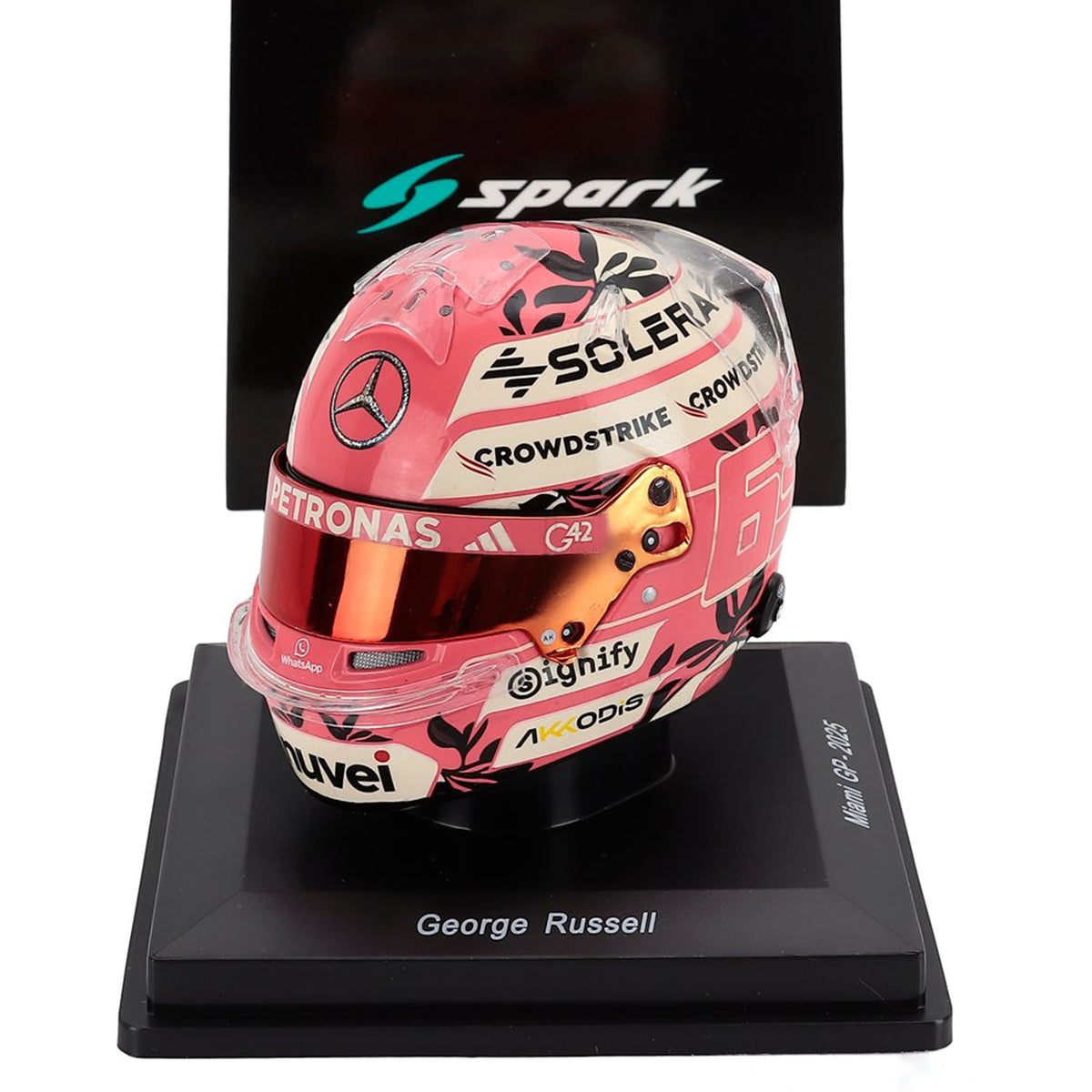 Mercedes-AMG Petronas #63 Russell 2025 Miami GP 1:5 Mini Helmet