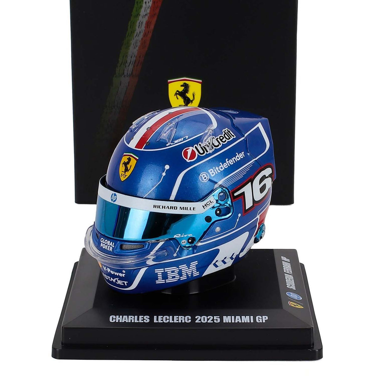 16 Leclerc Miami GP 2025 1:5 Mini Helmet – Fueler