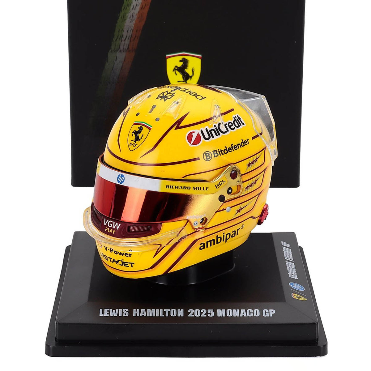 Scuderia Ferrari #44 Hamilton Monaco GP 2025 1:5 Mini Helmet