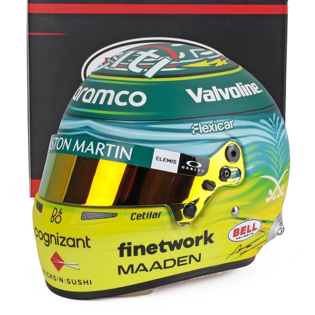 14 Alonso Saudi Arabian GP 2025 1:2 Mini Helmet – Fueler