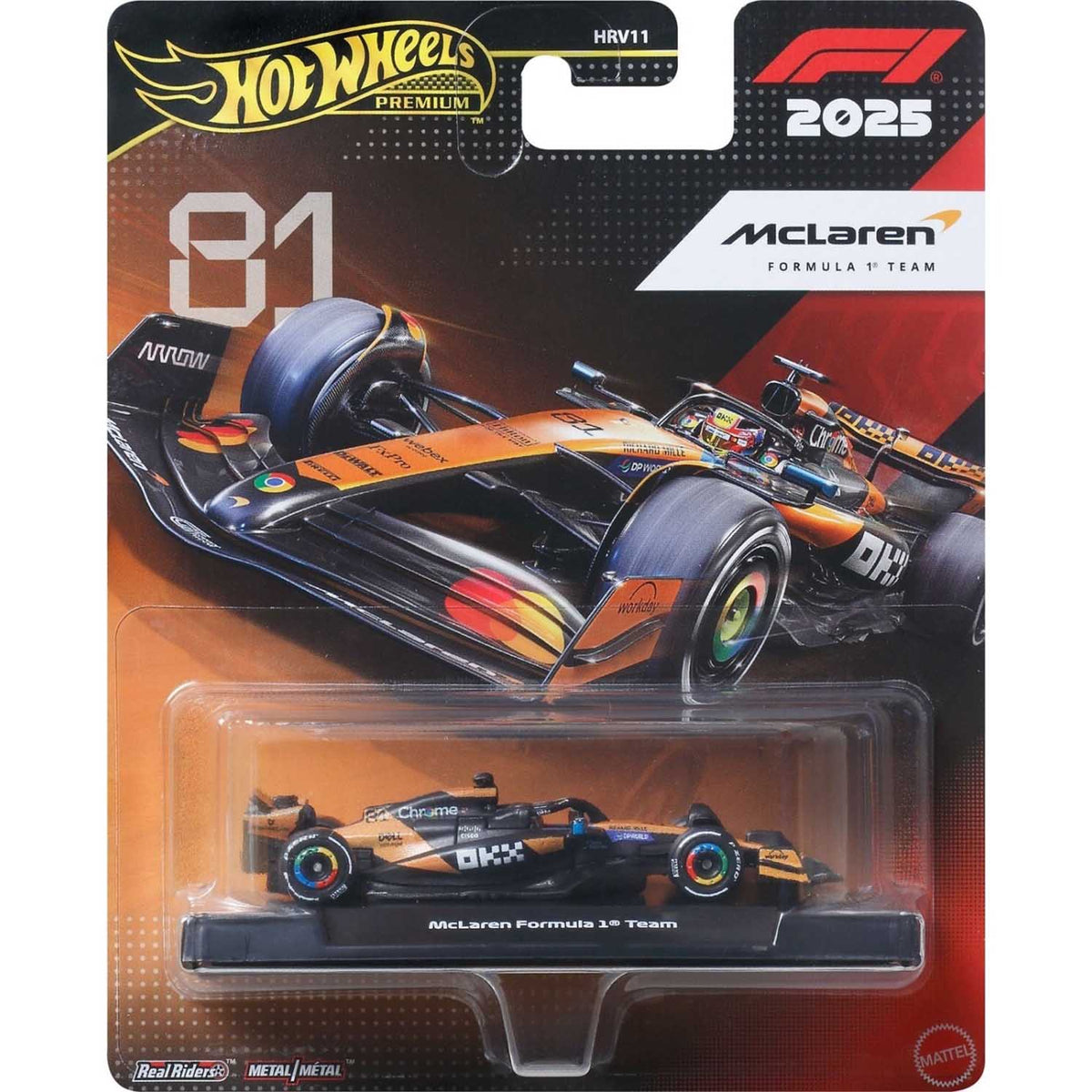 McLaren F1 #81 Piastri MCL39 1:64 Hot Wheels Car Model - Official