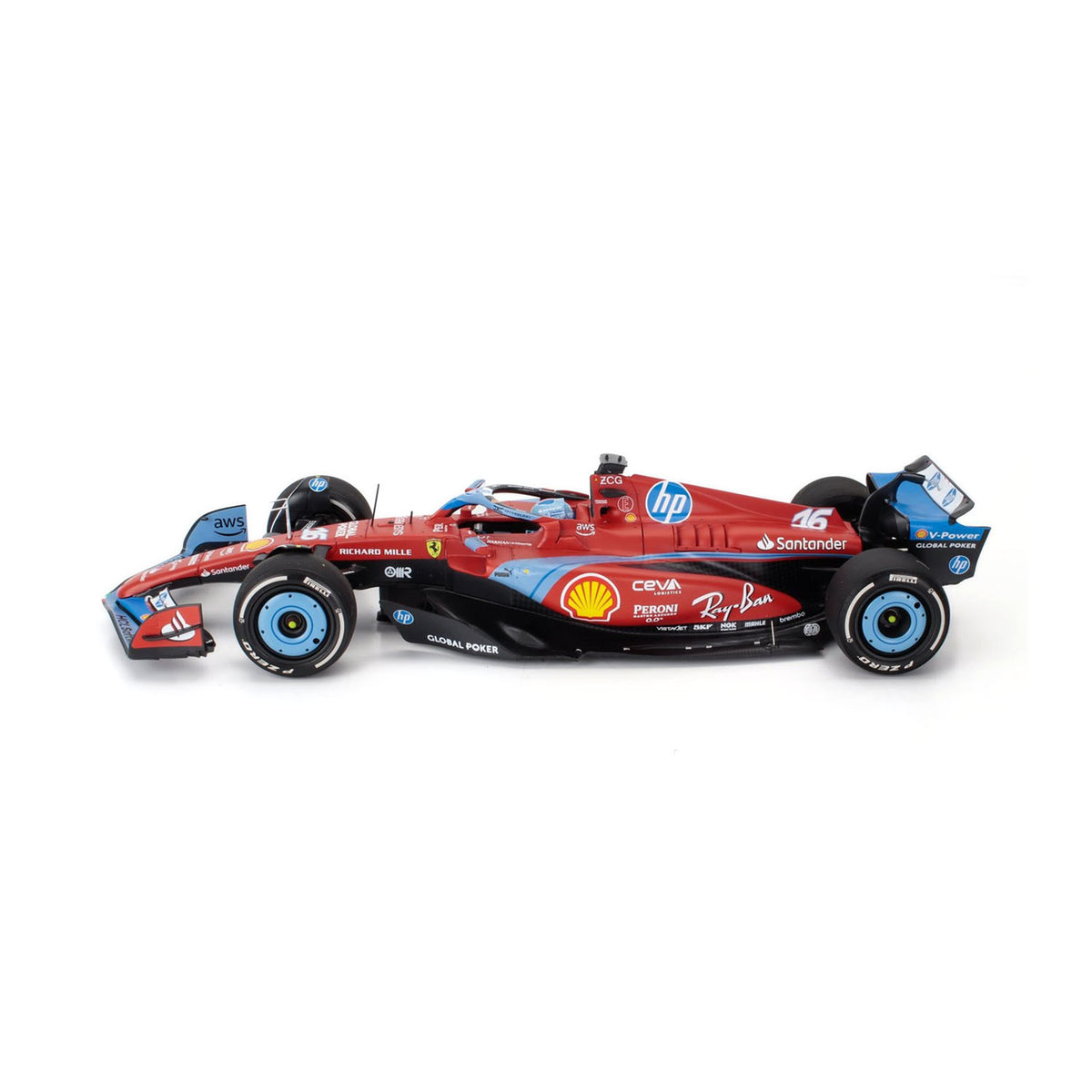 16 Leclerc SF24 Miami GP 3rd Place 2024 1:18 Car Model – Fueler