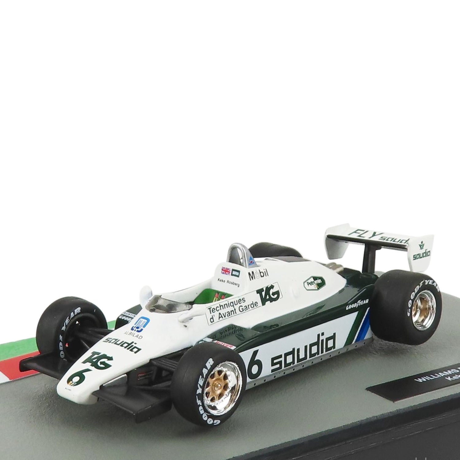 6 Rosberg FW08 World Champion 1982 Fly Saudia 1:43 Car Model – Fueler