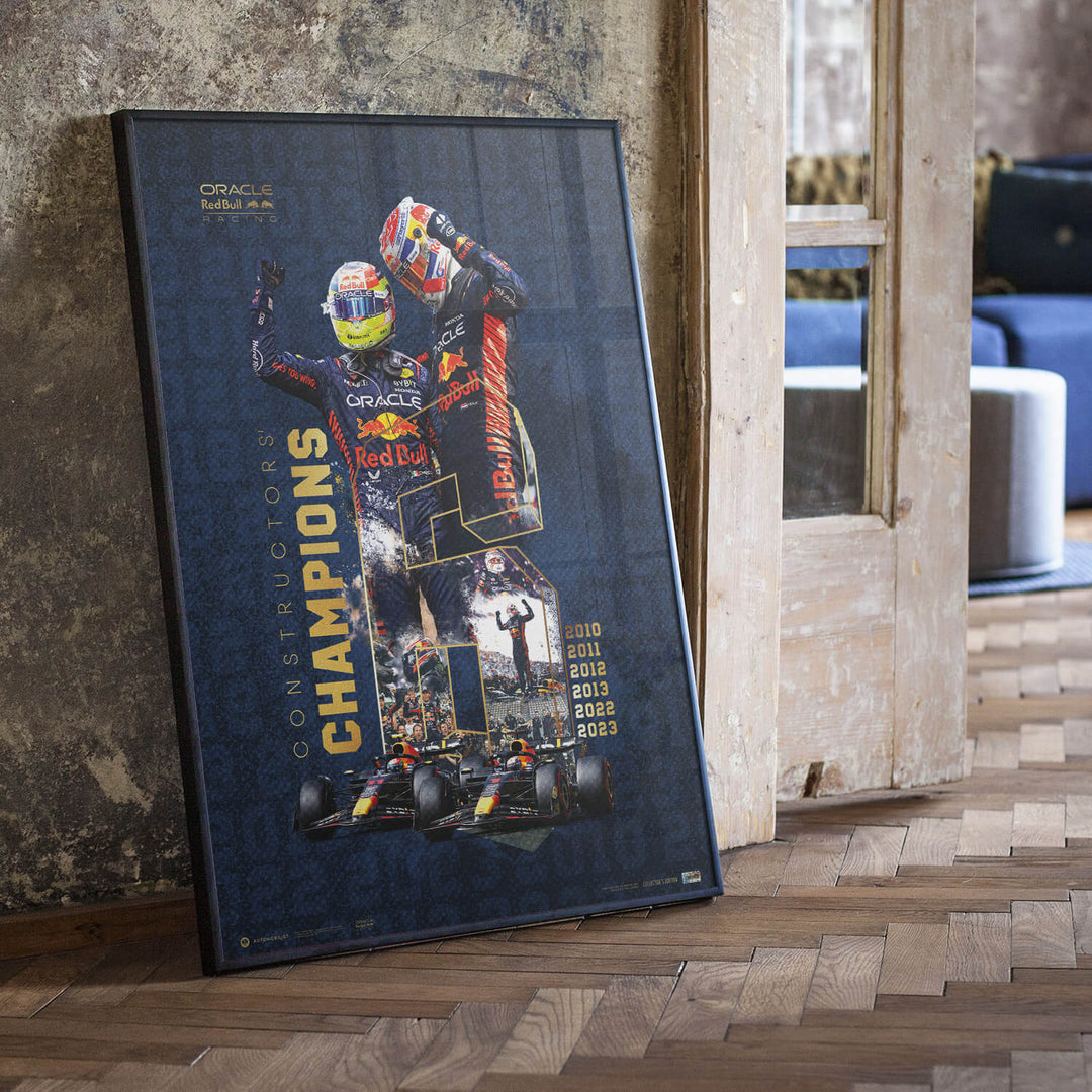 لوحة ريد بول ريسينغ - أبطال العالم للصانعين في الفورمولا 1 لعام 2023 | إصدار خاص محدود بعدد 100 قطعة