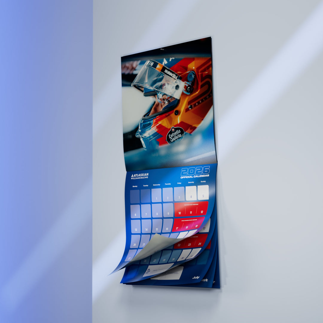 Official 2026 Atlassian Williams Racing Wall Calendar