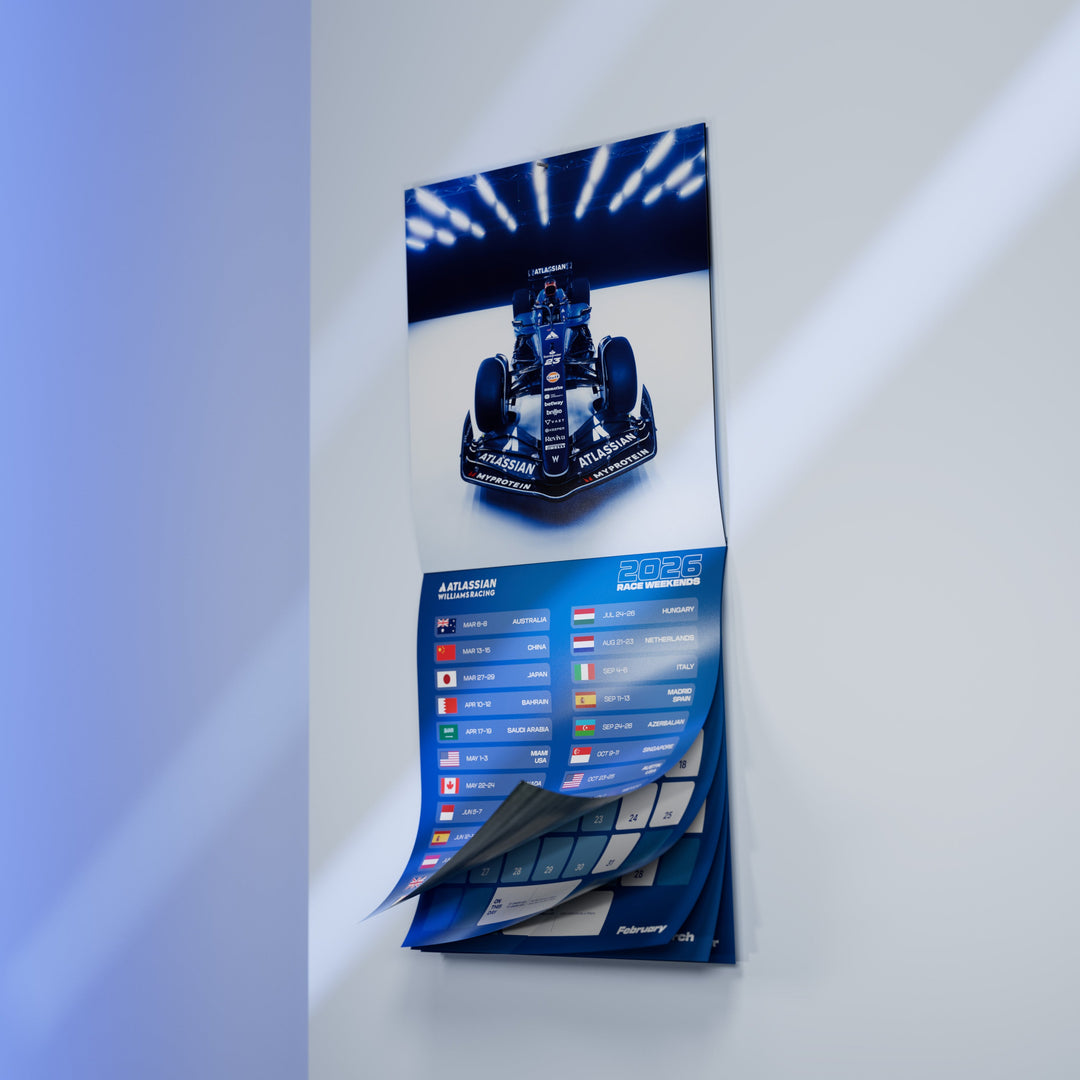 Official 2026 Atlassian Williams Racing Wall Calendar