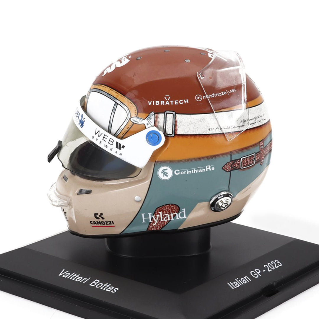 Alfa Romeo - #77 Bottas Monza GP 2023 1:5 Spark Mini Helmet - Mini Helmet - Fueler™ 