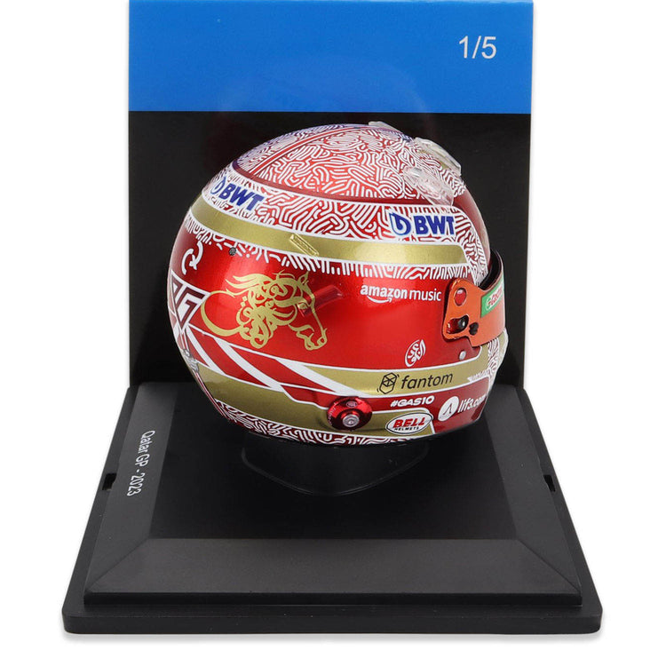 #10 Gasly Qatar GP 2023 1:5 Spark Mini Helmet - Alpine F1 - Fueler™ - 5HF135 - fueler.store - Collectibles