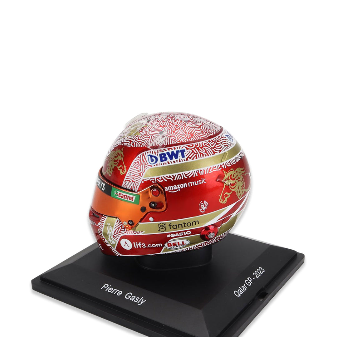 #10 Gasly Qatar GP 2023 1:5 Spark Mini Helmet - Alpine F1 - Fueler™ - 5HF135 - fueler.store - Collectibles