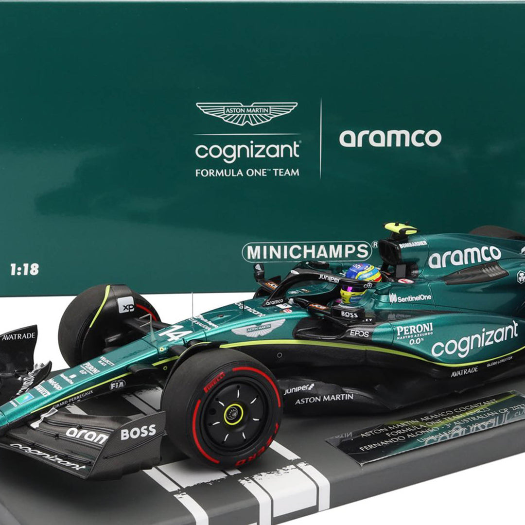 #14 Alonso 2023 Asutralian GP 3rd Place 1:18 AMR23 Minichamps Car Model - Aston Martin F1 - Fueler™ 