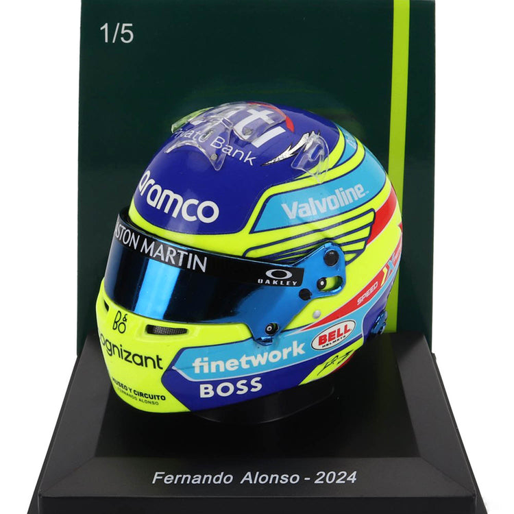 #14 Alonso 2024 1:5 Spark Mini Helmet - Aston Martin F1 - Fueler™ - 5HF139 - fueler.store - Collectibles