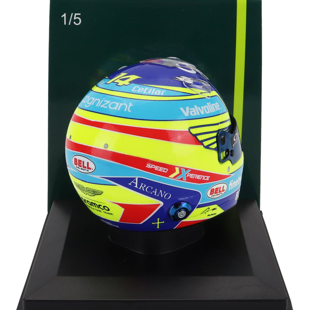 #14 Alonso 2024 1:5 Spark Mini Helmet - Aston Martin F1 - Fueler™ - 5HF139 - fueler.store - Collectibles