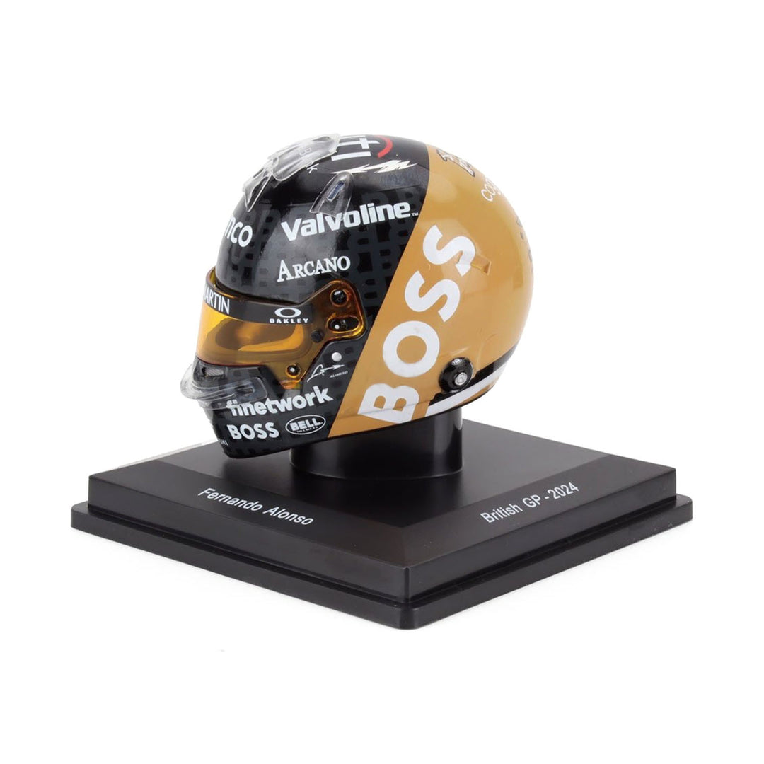 #14 Alonso British GP 2024 1:5 Mini Helmet - Aston Martin F1 - Fueler™ - 5HF164 - fueler.store - Mini Helmet