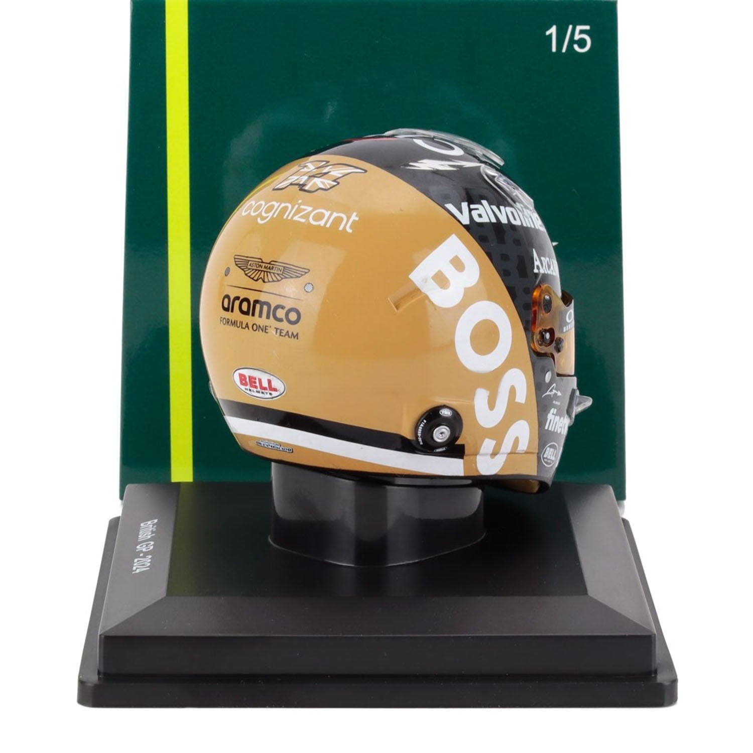 #14 Alonso British GP 2024 1:5 Mini Helmet - Aston Martin F1 - Fueler™ - 5HF164 - fueler.store - Mini Helmet