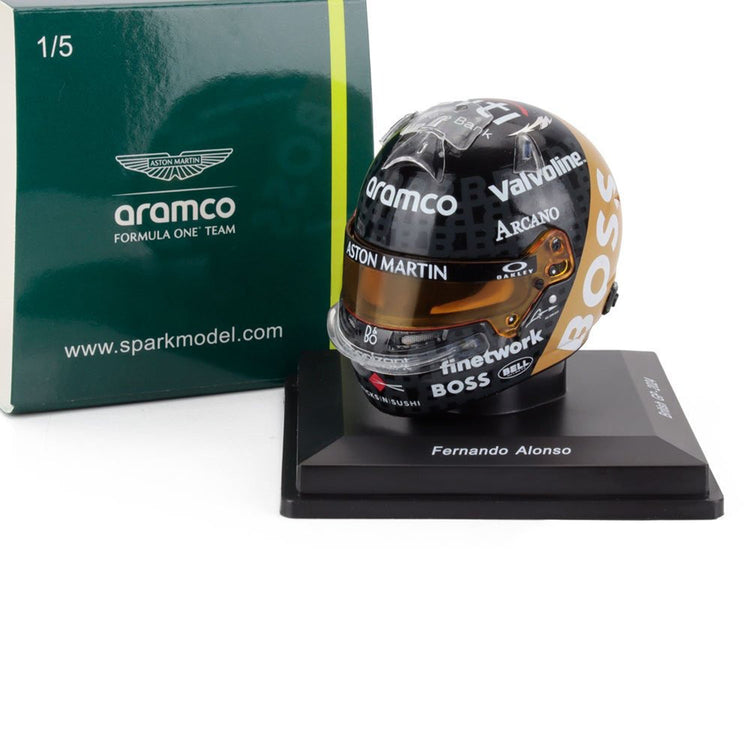 #14 Alonso British GP 2024 1:5 Mini Helmet - Aston Martin F1 - Fueler™ - 5HF164 - fueler.store - Mini Helmet