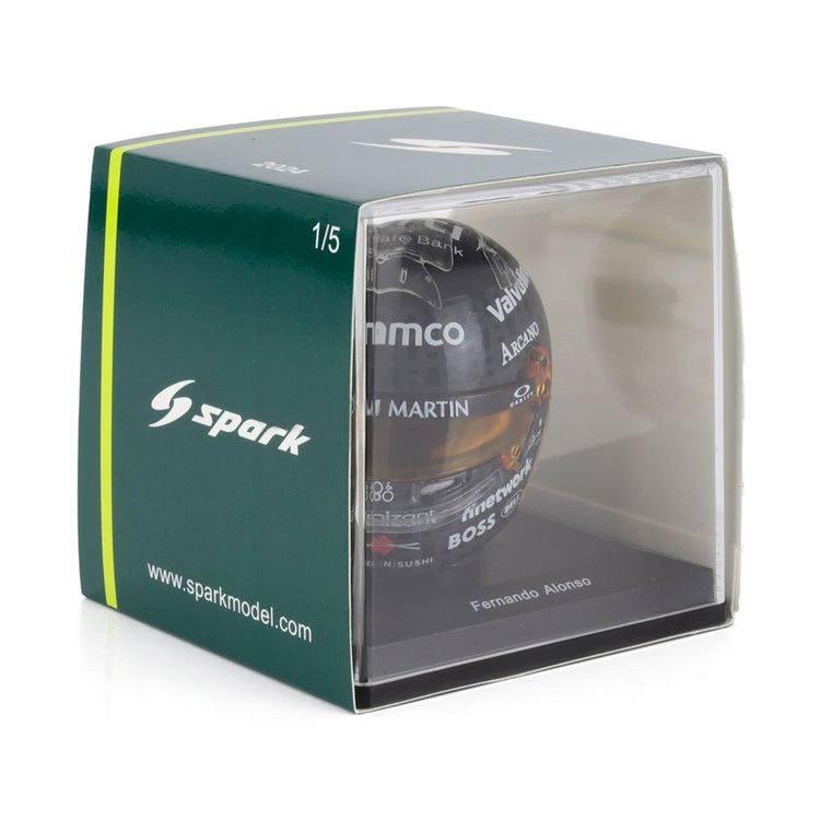 #14 Alonso British GP 2024 1:5 Mini Helmet - Aston Martin F1 - Fueler™ - 5HF164 - fueler.store - Mini Helmet