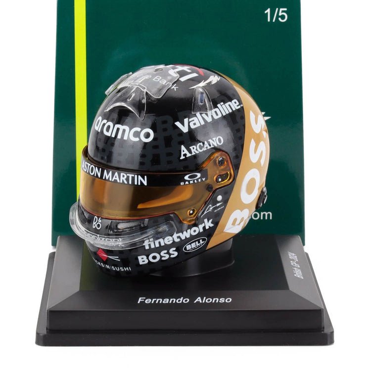 #14 Alonso British GP 2024 1:5 Mini Helmet - Aston Martin F1 - Fueler™ - 5HF164 - fueler.store - Mini Helmet