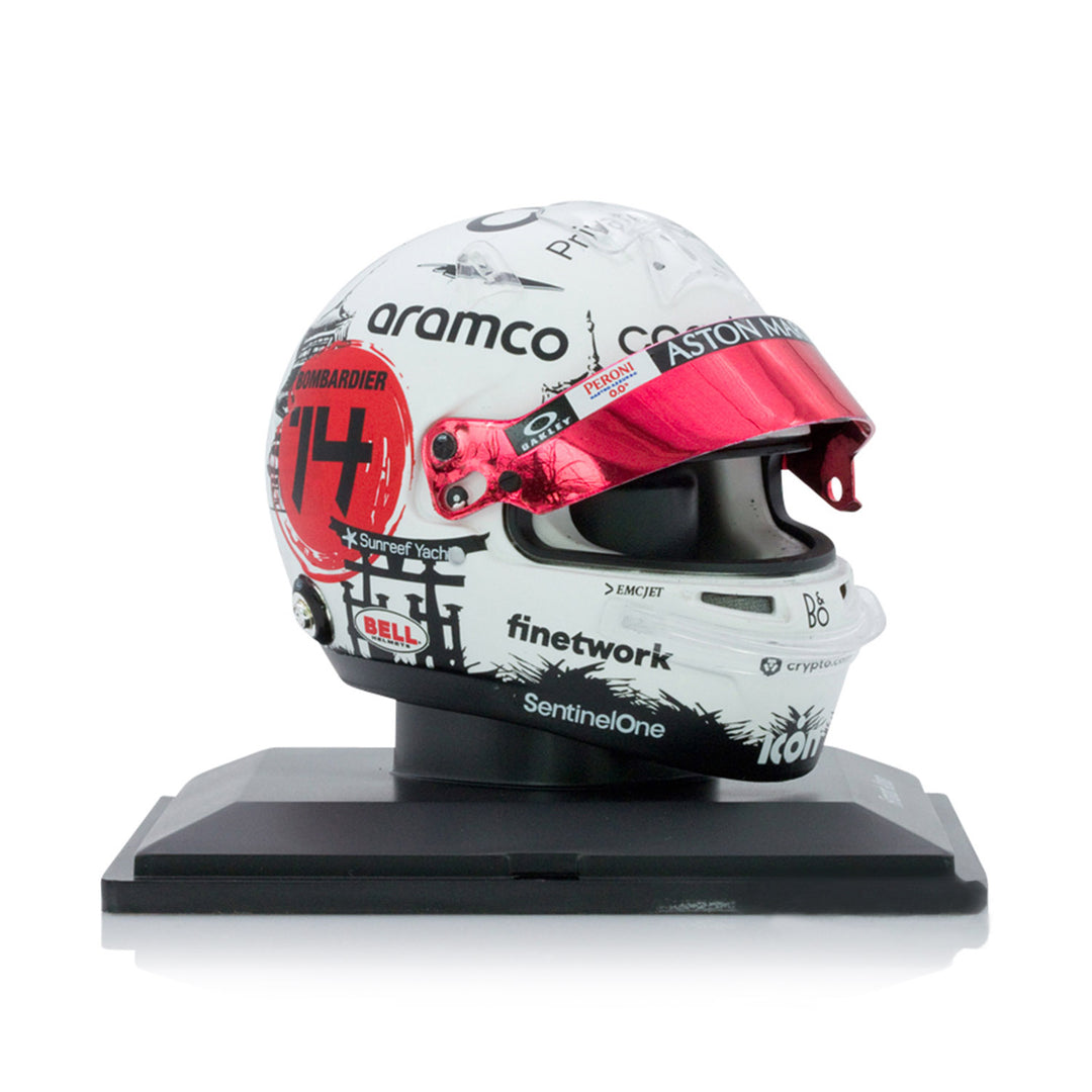 #14 Alonso Japan GP 2023 1:5 Spark Mini Helmet - Aston Martin F1 - Fueler™ - 5HF136 - fueler.store - Collectibles