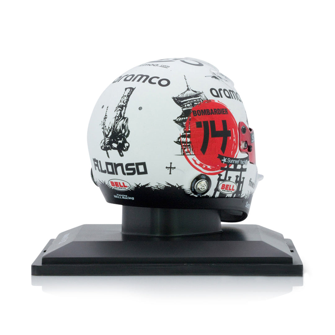 #14 Alonso Japan GP 2023 1:5 Spark Mini Helmet - Aston Martin F1 - Fueler™ - 5HF136 - fueler.store - Collectibles