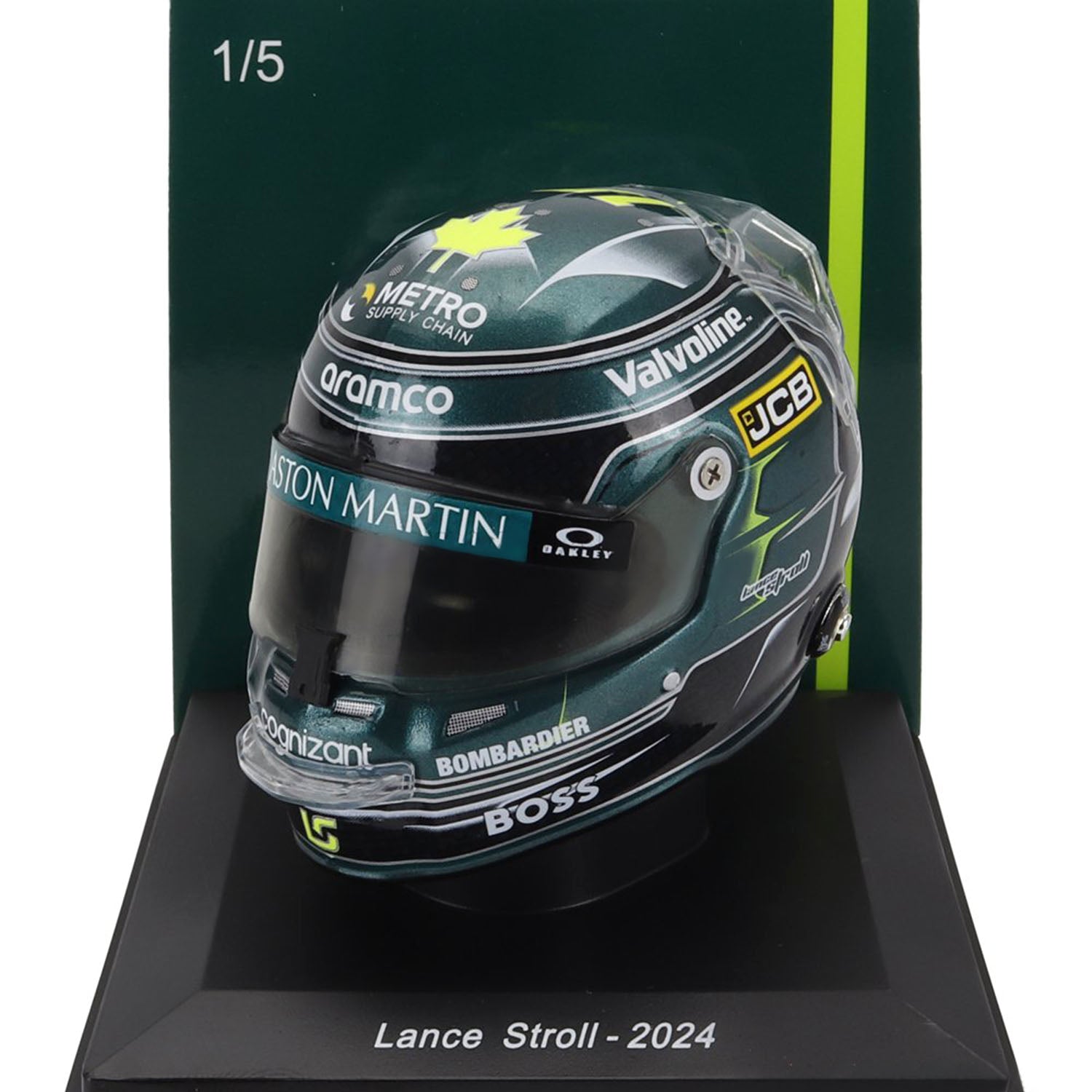 #18 Stroll 2024 1:5 Spark Mini Helmet - Aston Martin F1 - Fueler™ - 5HF144 - fueler.store - Collectibles