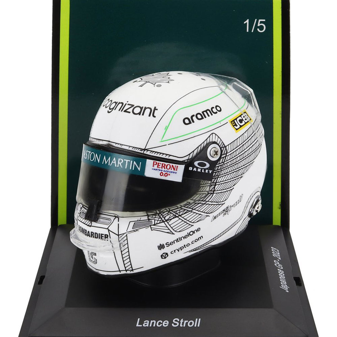 #18 Stroll Japan GP 2023 1:5 Spark Mini Helmet - Aston Martin F1 - Fueler™ - 5HF128 - fueler.store - Collectibles