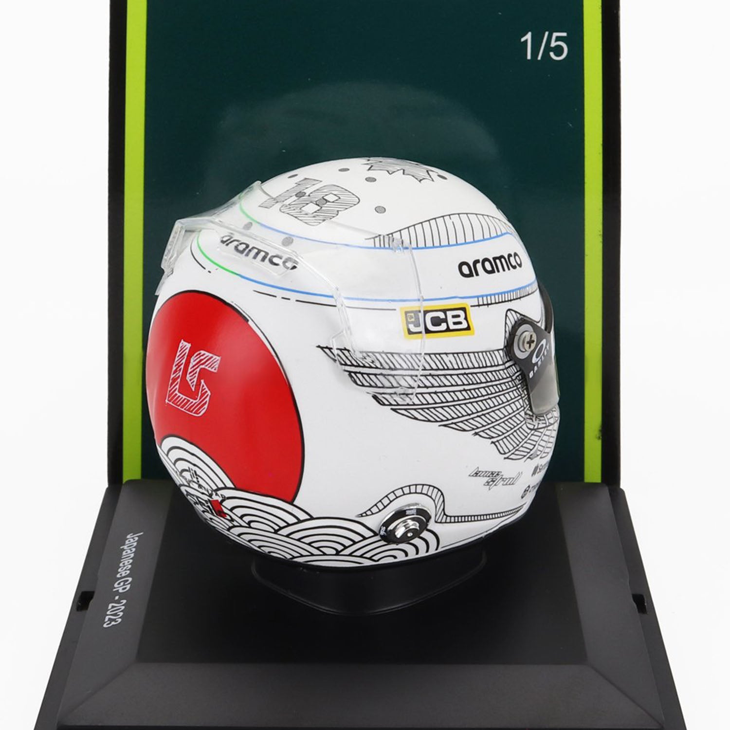 #18 Stroll Japan GP 2023 1:5 Spark Mini Helmet - Aston Martin F1 - Fueler™ - 5HF128 - fueler.store - Collectibles