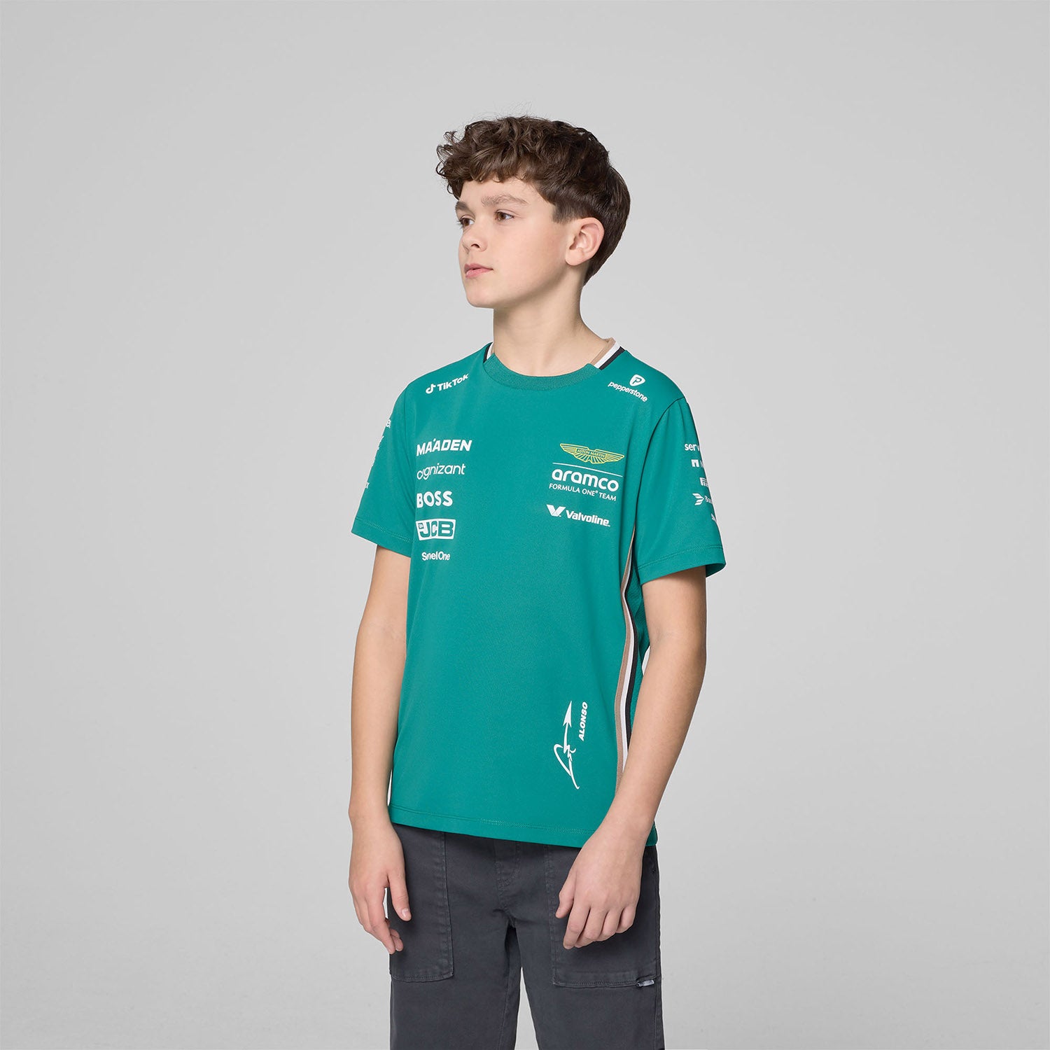 2025 Kids Alonso Driver T-Shirt - Aston Martin F1 - Fueler™ - 701233038001808 - fueler.store - T-Shirt