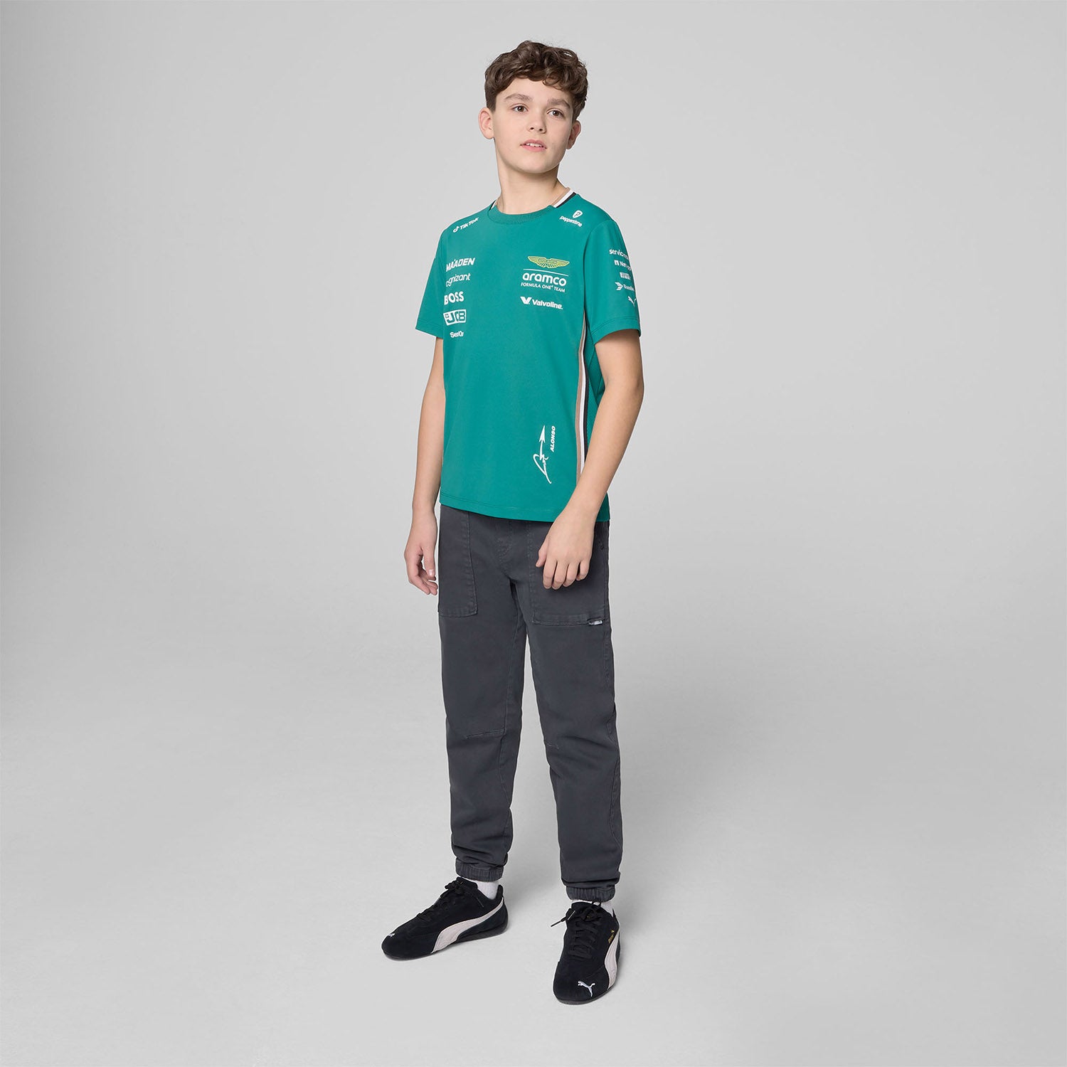 2025 Kids Alonso Driver T-Shirt - Aston Martin F1 - Fueler™ - 701233038001808 - fueler.store - T-Shirt