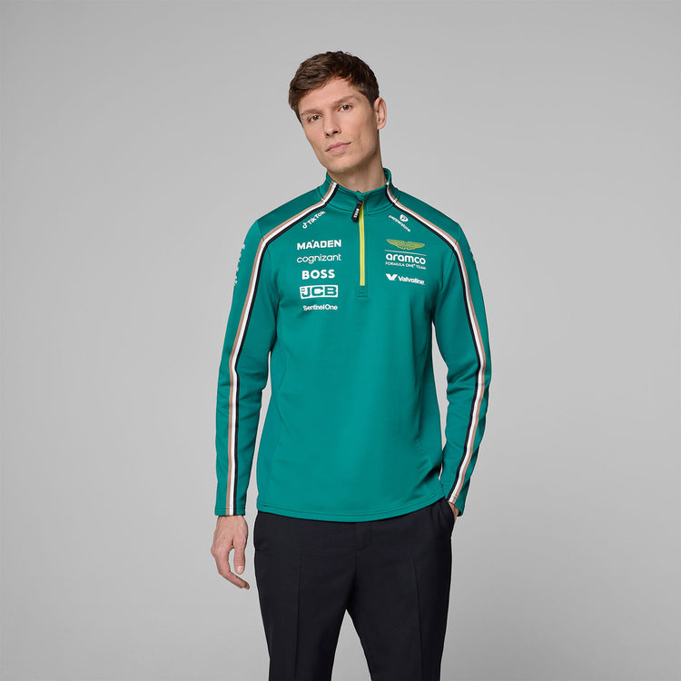 2025 Quarter Zip Sweatshirt - Aston Martin F1 - Fueler™ - 701233028001803 - fueler.store - Hoody