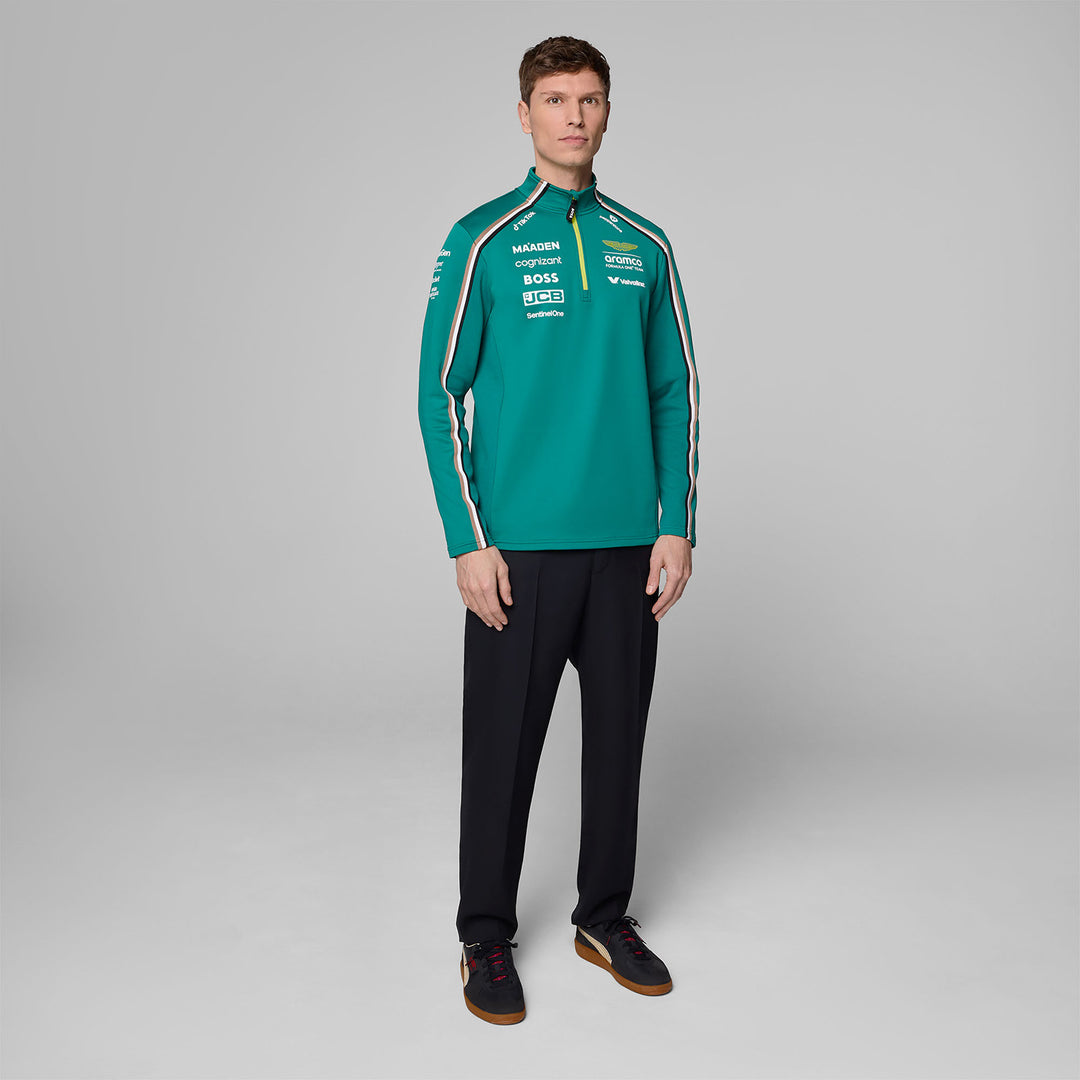 2025 Quarter Zip Sweatshirt - Aston Martin F1 - Fueler™ - 701233028001803 - fueler.store - Hoody