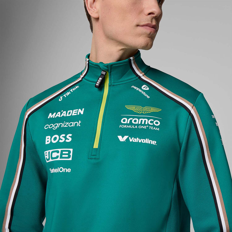 2025 Quarter Zip Sweatshirt - Aston Martin F1 - Fueler™ - 701233028001803 - fueler.store - Hoody