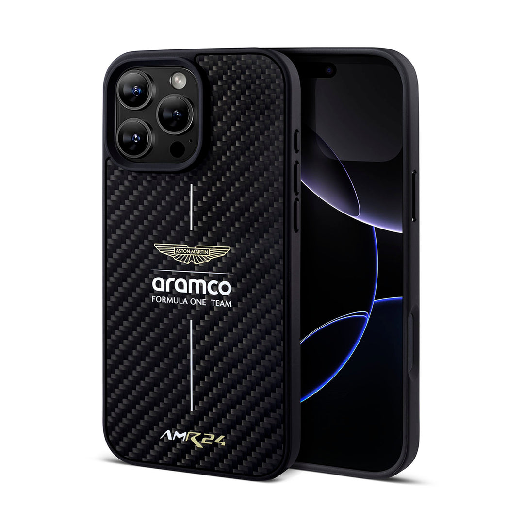 Carbon Fiber iPhone Case - Aston Martin F1 - Fueler™ - ARHCP16XF24Y-8653 - fueler.store - Accessories & Gifts