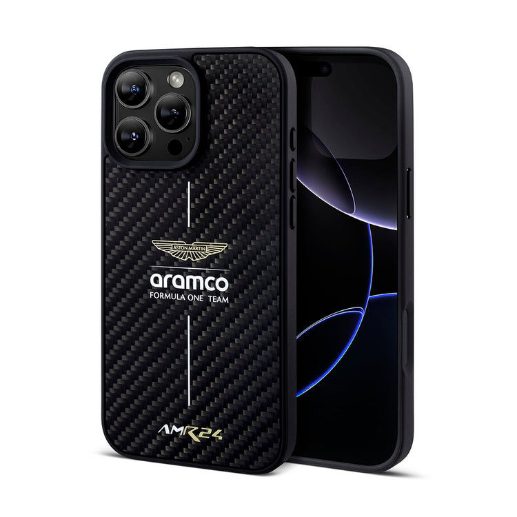 Carbon Fiber iPhone Case - Aston Martin F1 - Fueler™ - ARHCP16XF24Y-8653 - fueler.store - Accessories & Gifts