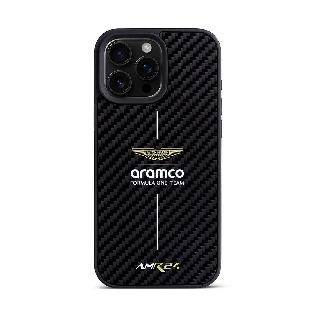 Carbon Fiber iPhone Case - Aston Martin F1 - Fueler™ - ARHCP16XF24Y-8653 - fueler.store - Accessories & Gifts