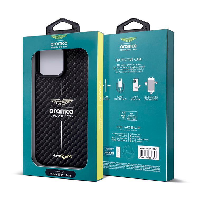 Carbon Fiber iPhone Case - Aston Martin F1 - Fueler™ - ARHCP16XF24Y-8653 - fueler.store - Accessories & Gifts