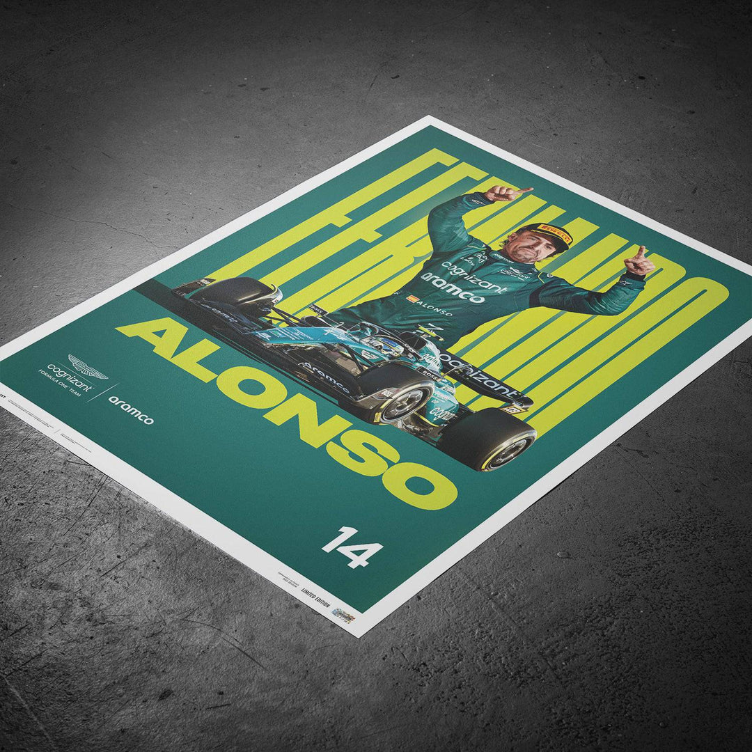 Aston Martin F1 - Fernando Alonso - 2023 | Edition of 750 - Poster - Fueler™ 