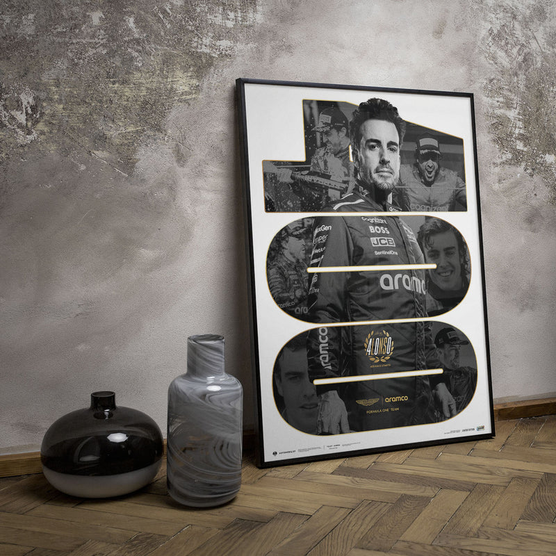 Fernando Alonso 400 Race Starts | Collector’s Edition Poster | Large - Aston Martin F1 - Fueler™ - PROD01005019 - fueler.store - Poster