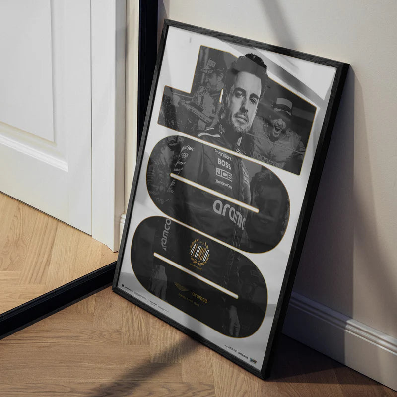 Fernando Alonso 400 Race Starts | Collector’s Edition Poster | Large - Aston Martin F1 - Fueler™ - PROD01005019 - fueler.store - Poster