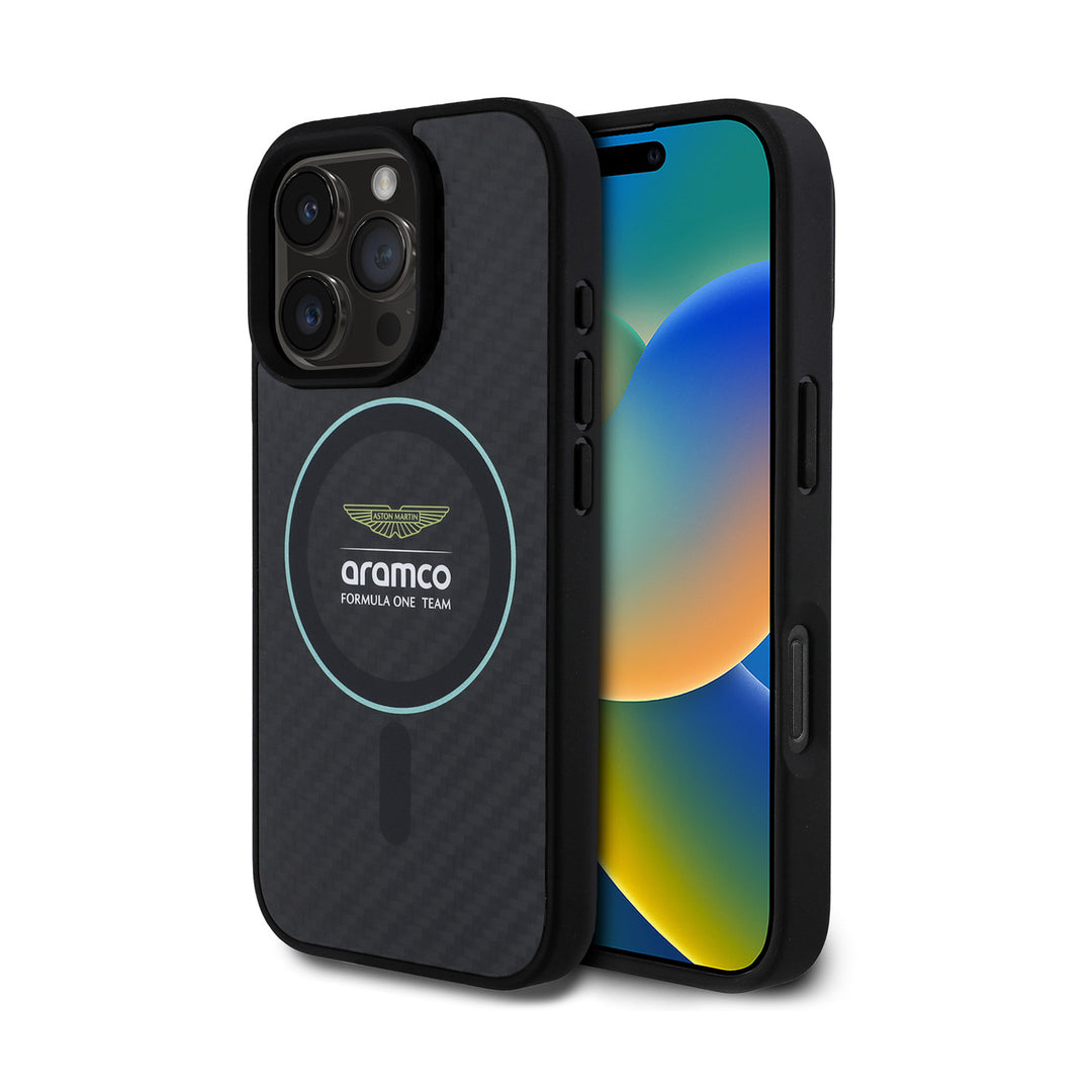 Real Carbon AMF1 Logo iPhone Case - Aston Martin F1 - Fueler™ - ARHMP16SFCIK-8080 - fueler.store - Accessories & Gifts