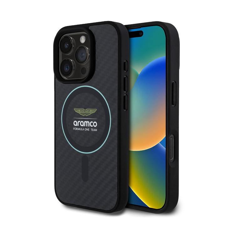 Real Carbon AMF1 Logo iPhone Case - Aston Martin F1 - Fueler™ - ARHMP16SFCIK-8080 - fueler.store - Accessories & Gifts
