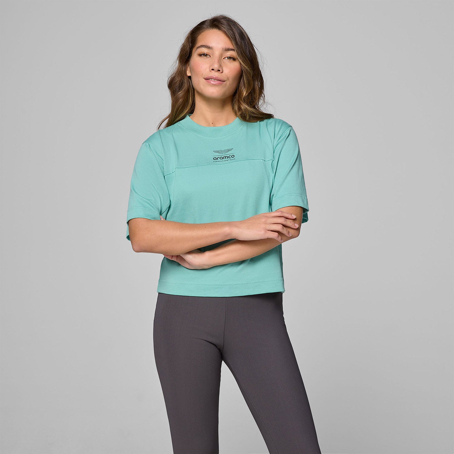 Women Cropped T-Shirt - Aston Martin F1 - Fueler™ - 701232505001802 - fueler.store - T-Shirt