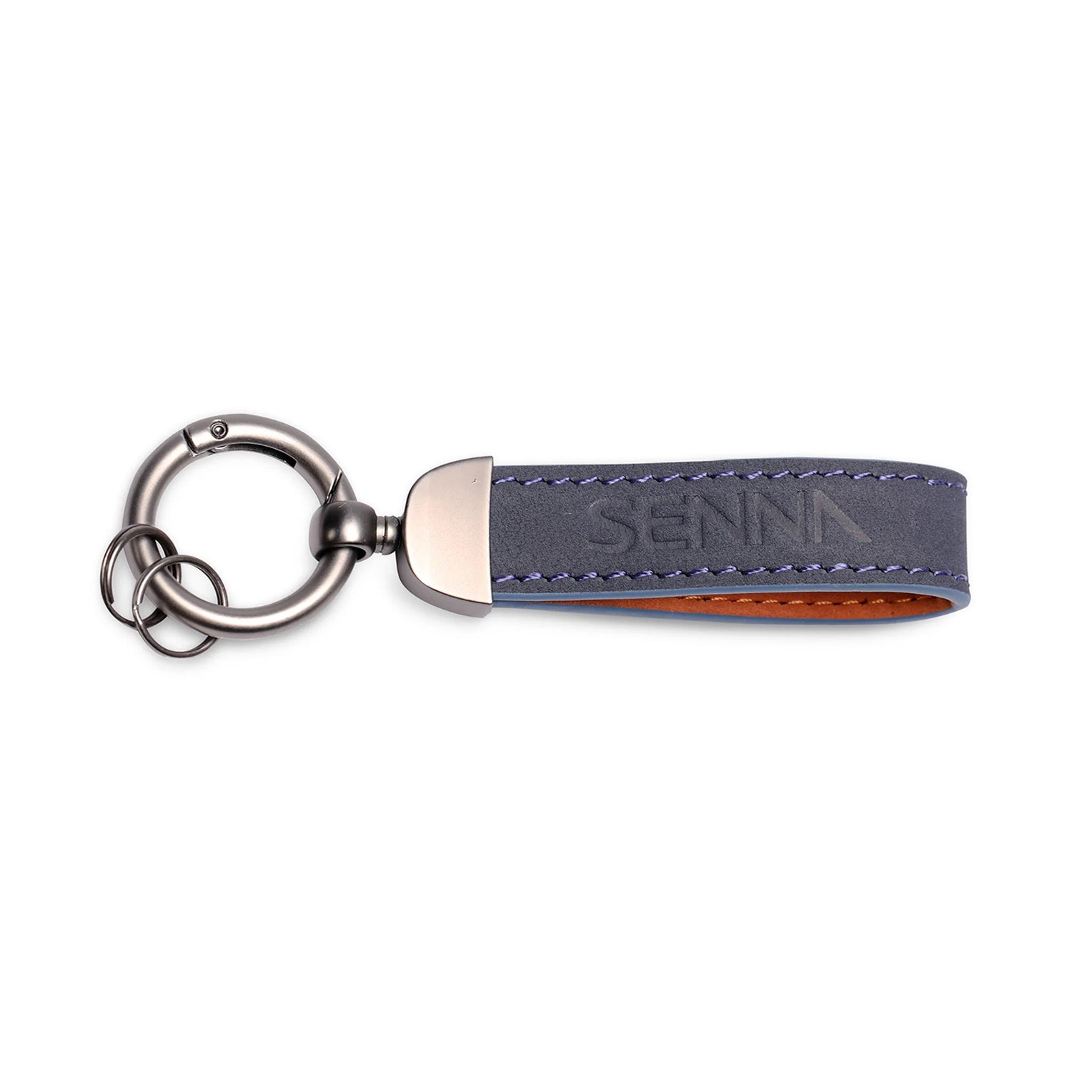 Leather Keychain - Ayrton Senna - Fueler™ - ASLE11902-NVY - fueler.store - Accessories & Gifts