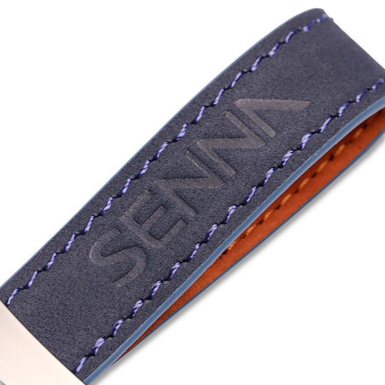 Leather Keychain - Ayrton Senna - Fueler™ - ASLE11902-NVY - fueler.store - Accessories & Gifts