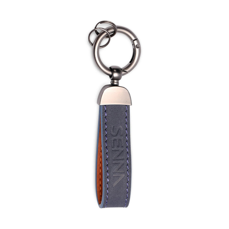 Leather Keychain - Ayrton Senna - Fueler™ - ASLE11902-NVY - fueler.store - Accessories & Gifts