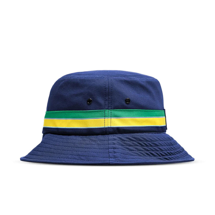 Stripe Bucket Hat - Ayrton Senna - Fueler™ - ASLE10902-NVY - fueler.store - Cap