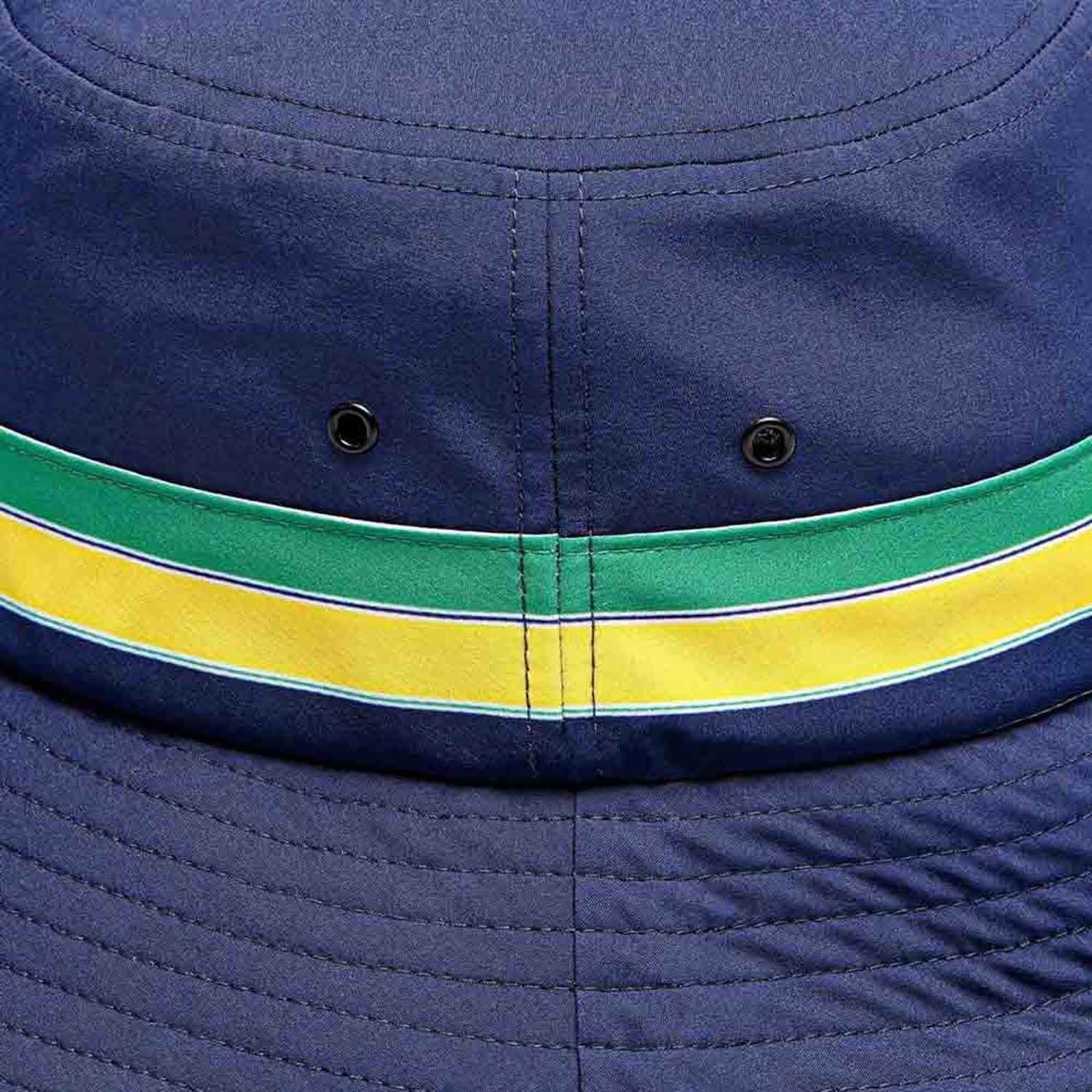 Stripe Bucket Hat - Ayrton Senna - Fueler™ - ASLE10902-NVY - fueler.store - Cap