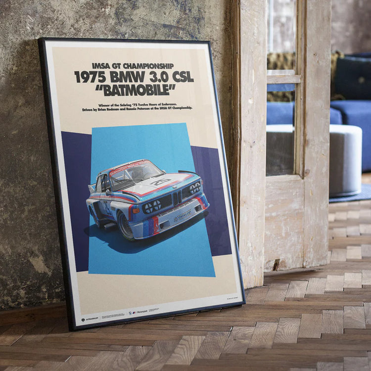 BMW Motorsport - BMW 3.0 CSL "Batmobile" 1975 | BMW Art Car Series | Large - Poster - Fueler™ 