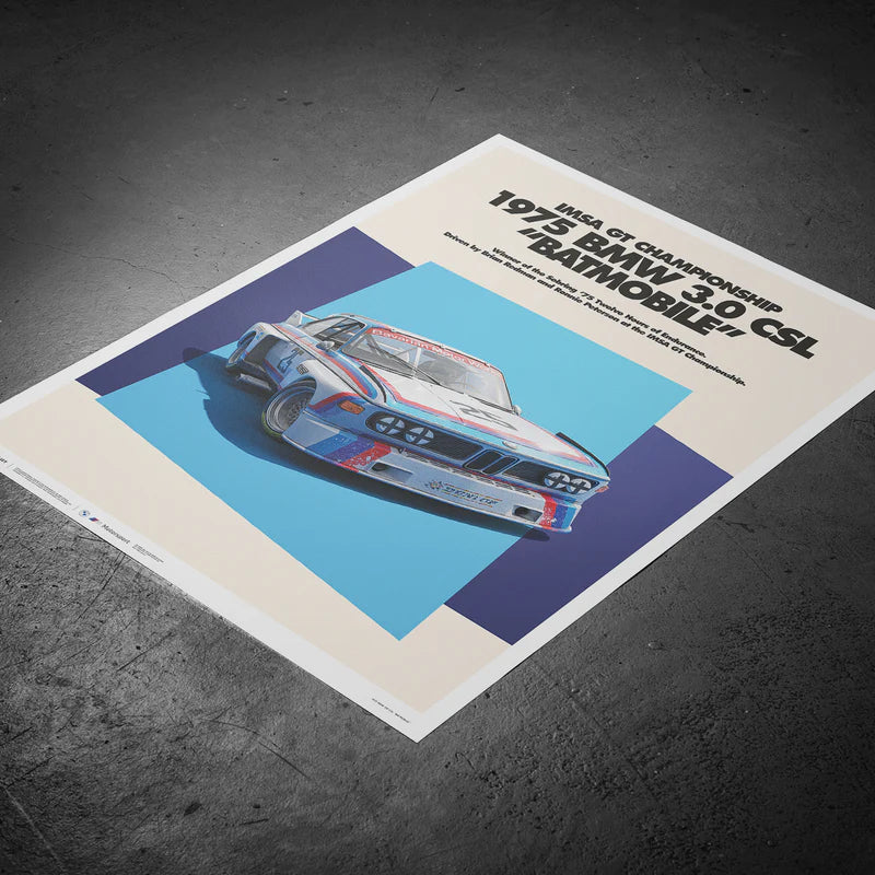 BMW Motorsport - BMW 3.0 CSL "Batmobile" 1975 | BMW Art Car Series | Large - Poster - Fueler™ 