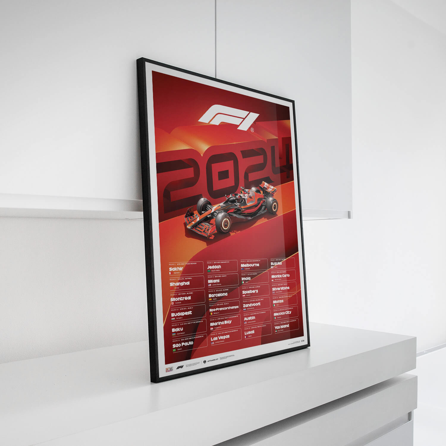 World Championship Race Calendar - 2024 | Large - Formula 1 - Fueler™ 