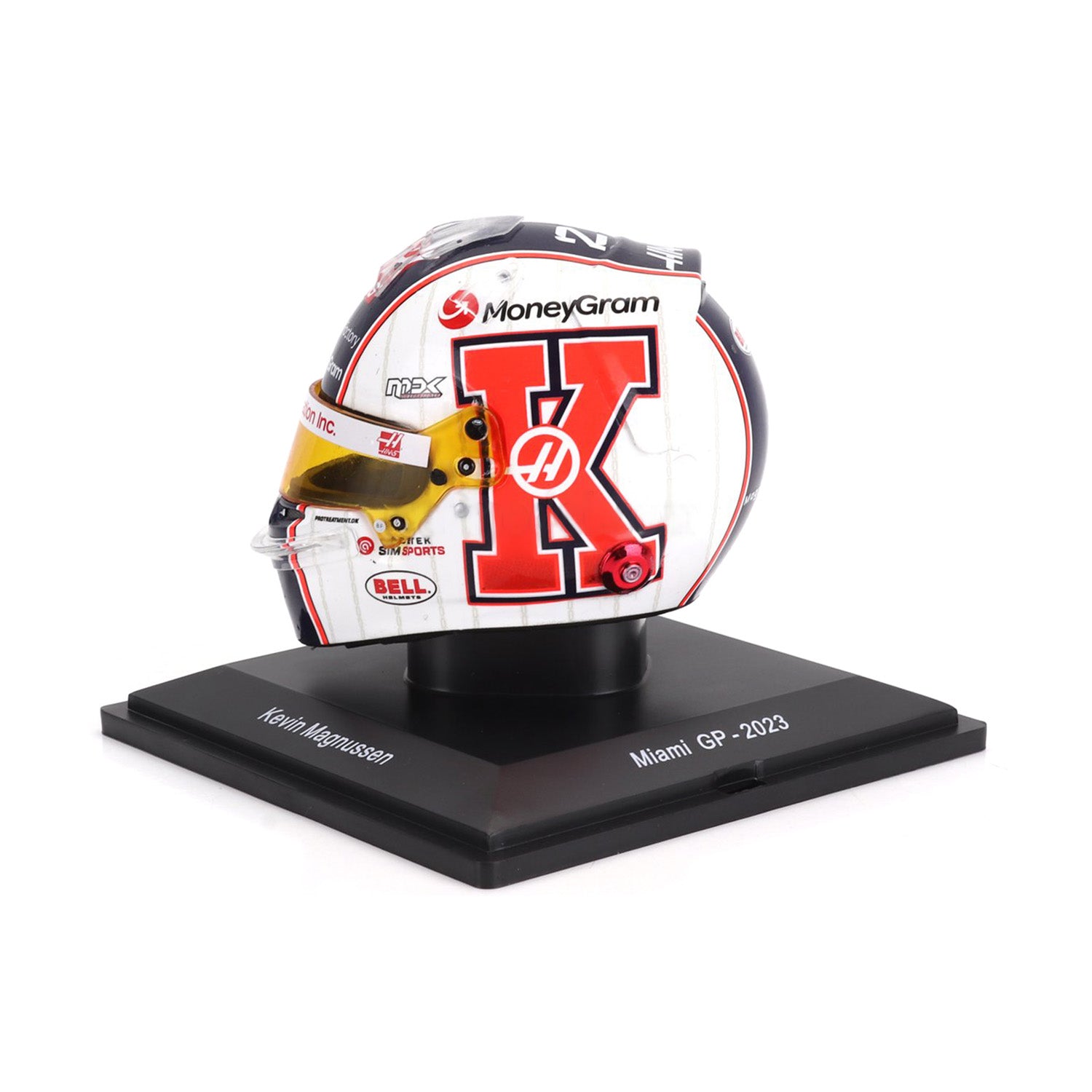 #20 Magnussen Miami GP 2023 Spark 1:5 Mini Helmet - Haas F1 - Fueler™ - 5HF099 - fueler.store - Collectibles